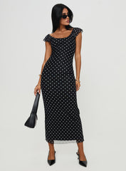 Sandberg Maxi Dress Black Polka Dot