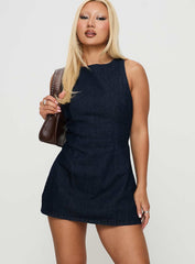 Ainsleigh Shift Denim Playsuit Dark Wash