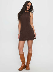 Alfalfa Corduroy Mini Dress Chocolate