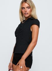 Arianwyn Short Sleeve Shirt Black Polka